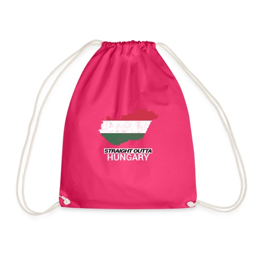 Straight Outta Hungary country map - Drawstring Bag