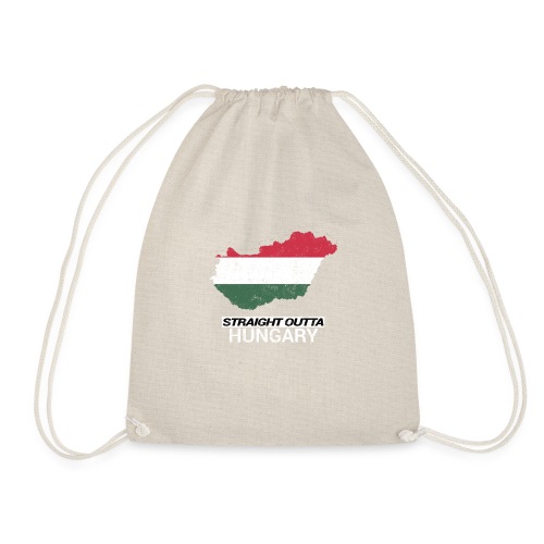 Straight Outta Hungary country map - Drawstring Bag