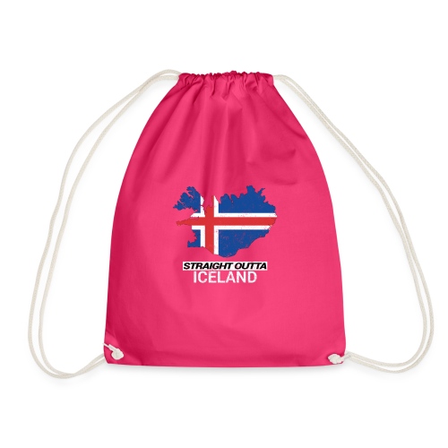 Straight Outta Iceland country map - Drawstring Bag