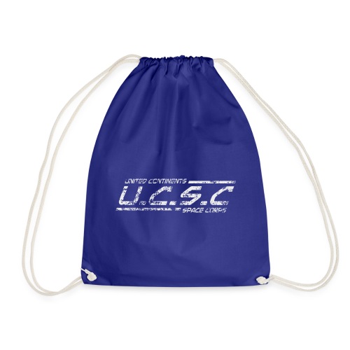 Damaged UCSC Logo White - Space Precinct Zero - Drawstring Bag