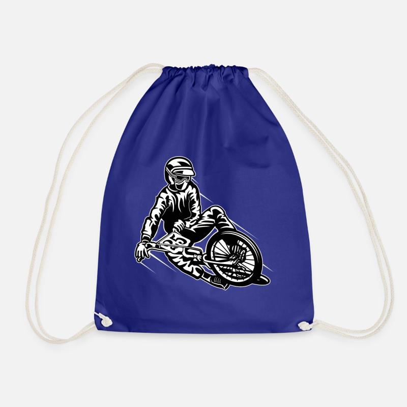 BMX / Mountain Biker 03_schwarz white - Drawstring Bag - royal blue