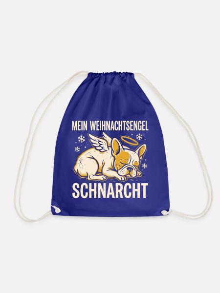 Mein Weihnachtsengel schnarcht - Frenchie - Turnbeutel - Königsblau