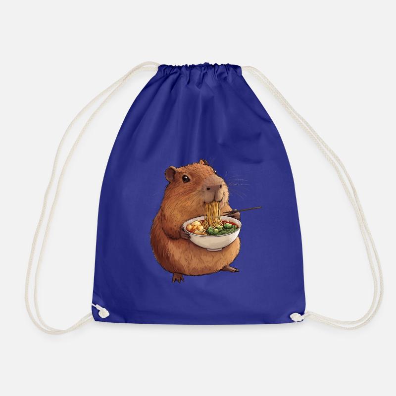 Capybara isst Ramen - Turnbeutel - Königsblau