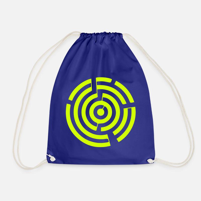 Labyrinth Maze Crop Circle - Drawstring Bag - royal blue