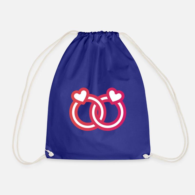 wedding ring - Drawstring Bag - royal blue