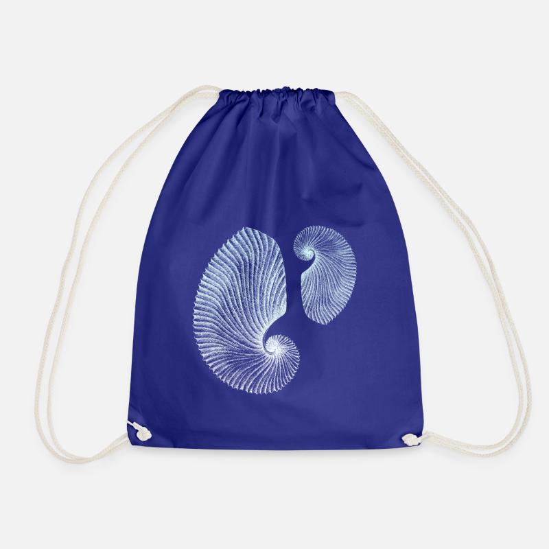 Minimalist spiral marine patterns - Drawstring Bag - royal blue