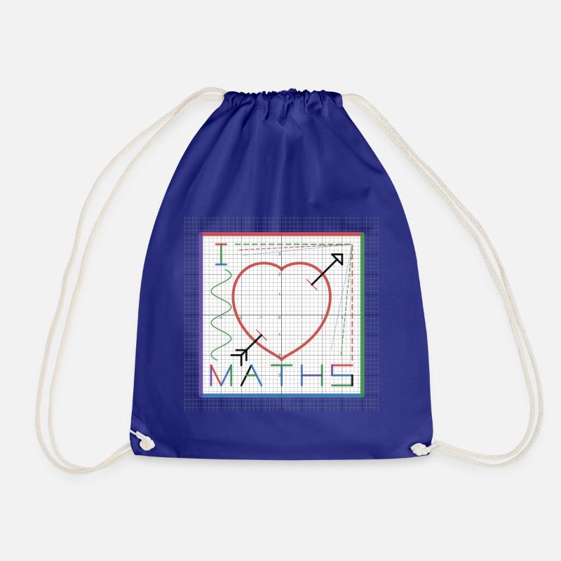 I Love Maths (white background) - Drawstring Bag - royal blue