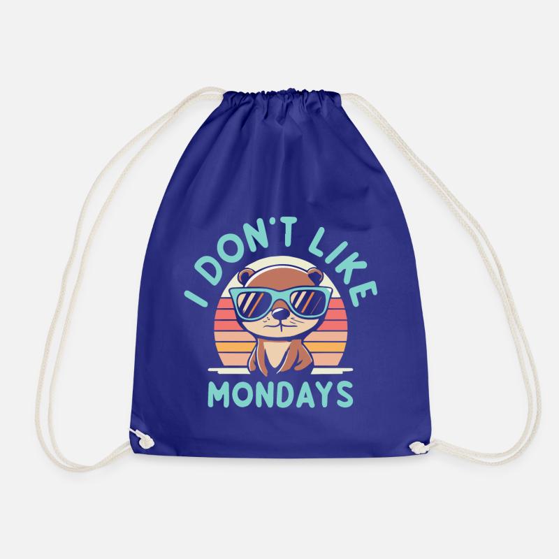 Lustiges Geschenk 'I Don't Like Monday', Murmeltier - Turnbeutel - Königsblau