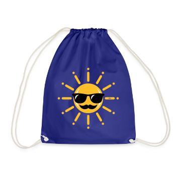 Drôle De Soleil Avec Lunettes De Soleil Et Moustache 3C - Sac de sport léger - bleu roi - Devant