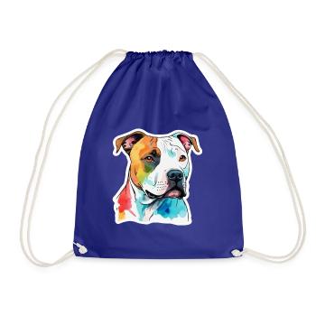 American Staffordshire Terrier Aquarelles - Sac de sport léger - bleu roi - Devant