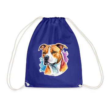 American Staffordshire Terrier Aquarelles - Sac de sport léger - bleu roi - Devant