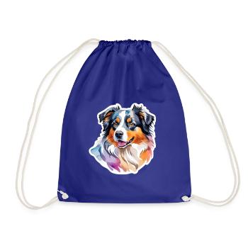 Berger Australien Aquarelles - Sac de sport léger - bleu roi - Devant
