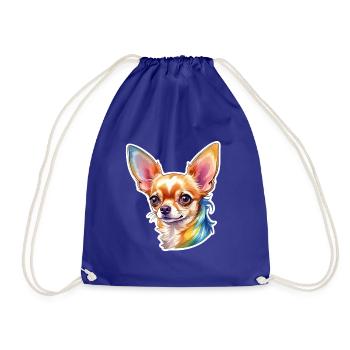 Chihuahua Watercolor - Drawstring Bag - royal blue - Front