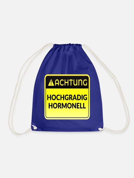 ACHTUNG HORMONE WECHSELJAHRE - Turnbeutel - Königsblau
