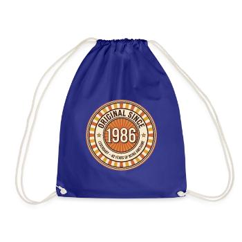 Original seit 1986 Retro-Abzeichen - Turnbeutel - Königsblau - Vorne