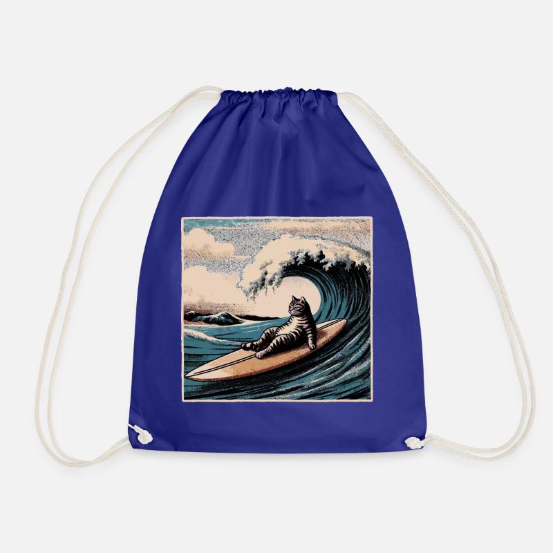 Funny gift for cat lovers - Drawstring Bag - royal blue