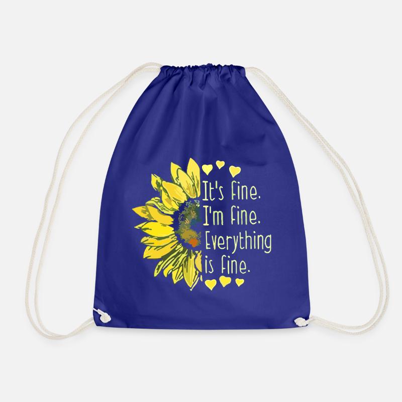 Sunflower Fine Mantra Tee - Drawstring Bag - royal blue