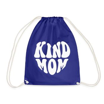 Kind Mom Heart Logo - Customizable color - Drawstring Bag - royal blue - Front