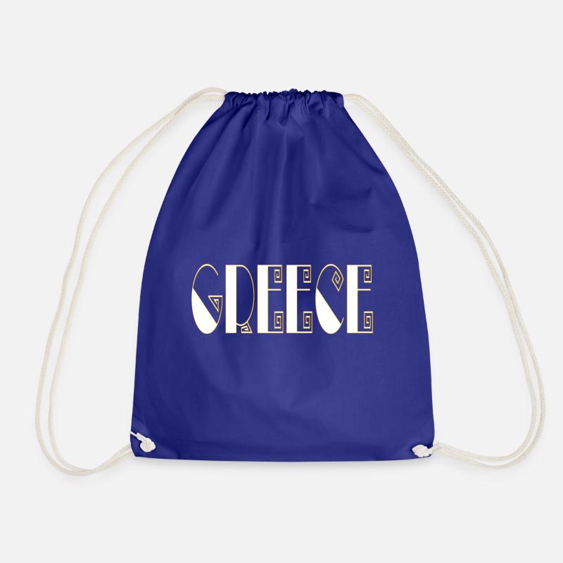 greece greece white - Drawstring Bag - royal blue