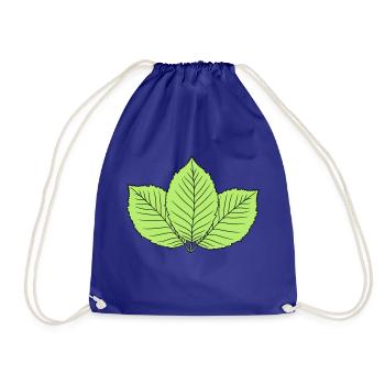 3 leaves beech leaf tree plant shape clip art d - Drawstring Bag - royal blue - Front