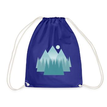 Astral mountain landscape in blue tones - Drawstring Bag - royal blue - Front