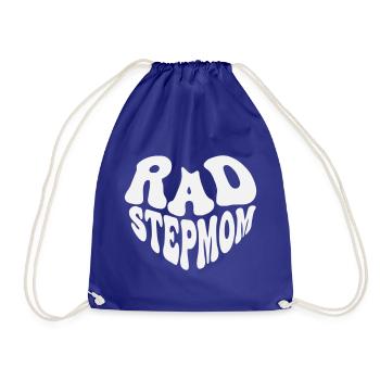 Rad Stepmom - Vintage Heart (Custom Color) - Drawstring Bag - royal blue - Front