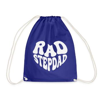 Rad Stepdad - Vintage Heart (Custom Color) - Drawstring Bag - royal blue - Front
