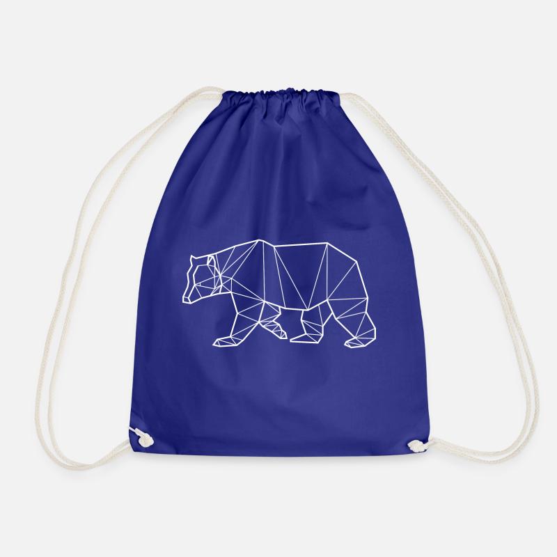 White Bear - Animal Prism - Drawstring Bag - royal blue