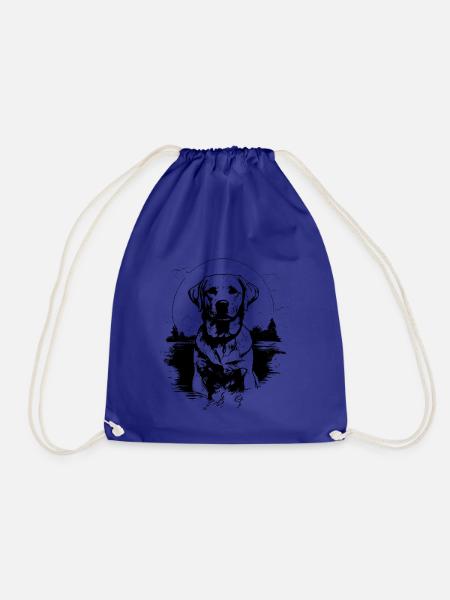 Canine Chic: Stylish - Drawstring Bag - royal blue