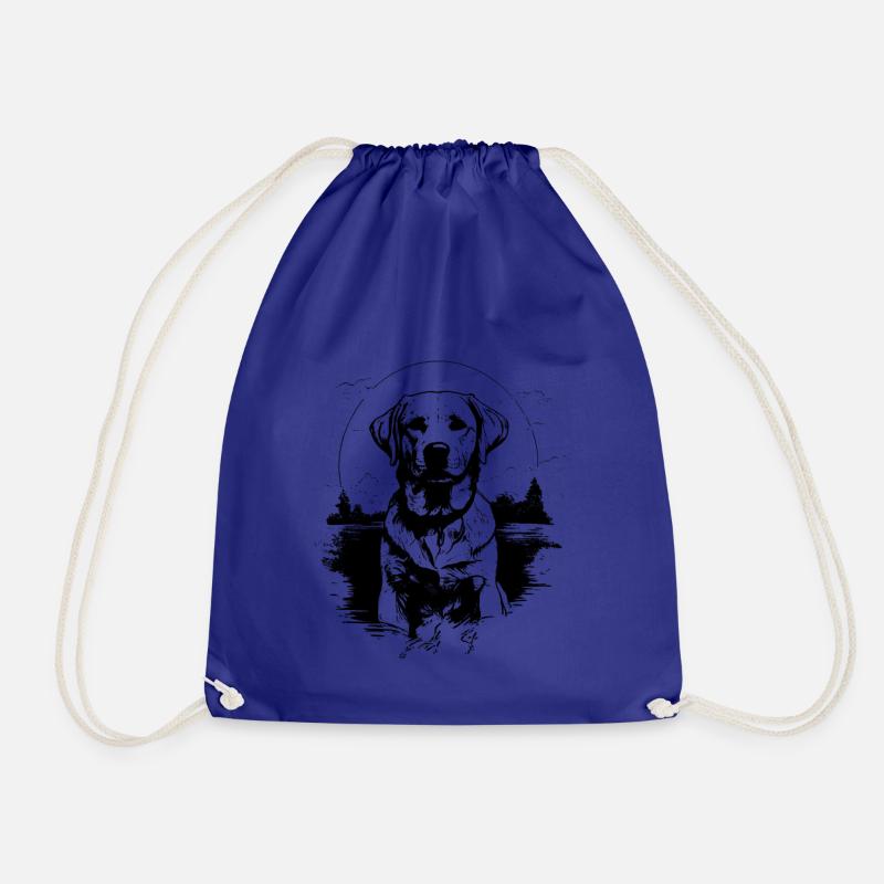 Canine Chic: Stylish - Drawstring Bag - royal blue