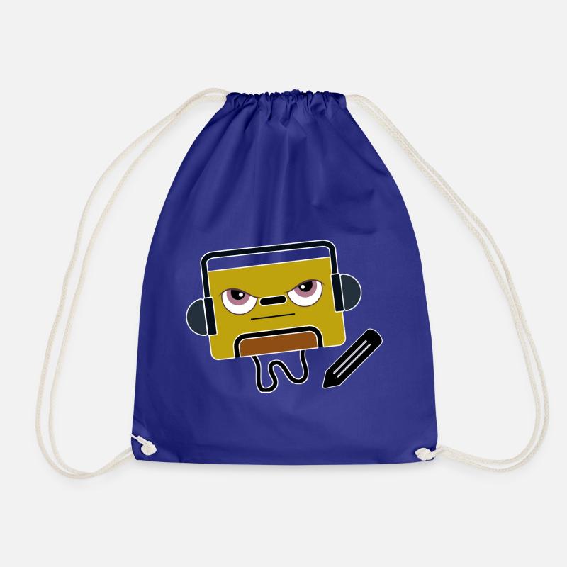 BlockAudio Serious Writing Retro Cassette - Drawstring Bag - royal blue