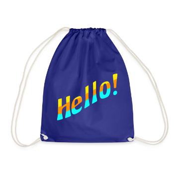 Hello! - Drawstring Bag - royal blue - Front