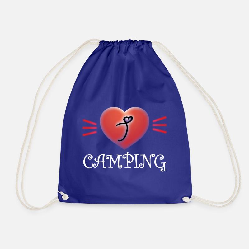 I Love Camping - Drawstring Bag - royal blue