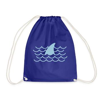 Shark fin - Drawstring Bag - royal blue - Front