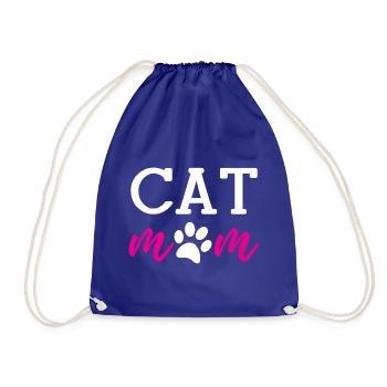 Cat Mom - Drawstring Bag - royal blue - Front