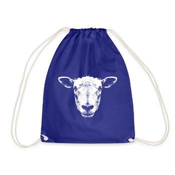 Mouton / Agneau / Tête - Sac de sport léger - bleu roi - Devant
