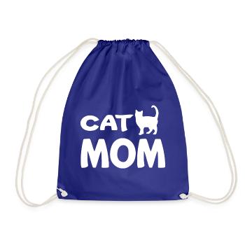 Cat Mom - Drawstring Bag - royal blue - Front