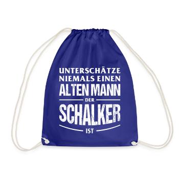 Schalke Fan Geschenk Unterschätze niemals einen - Turnbeutel - Königsblau - Vorne