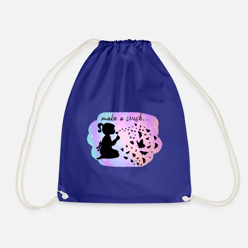 Makeawish - Drawstring Bag - royal blue