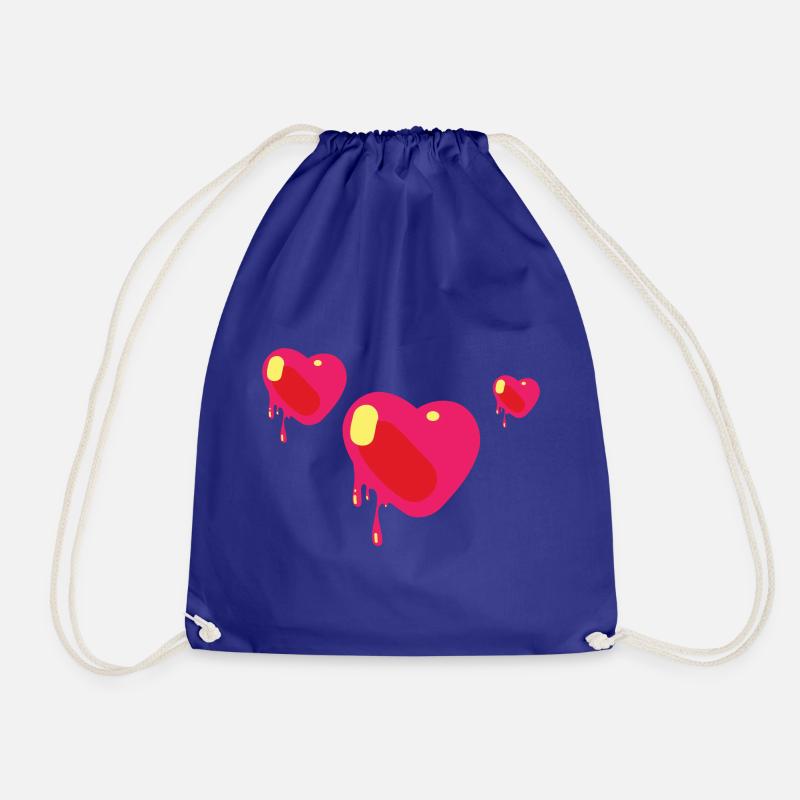 HEARTS - Drawstring Bag - royal blue
