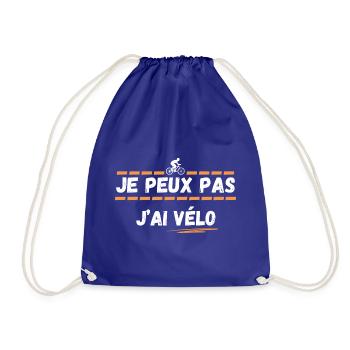 Je peux pas j'ai vélo - Sac de sport léger - bleu roi - Devant