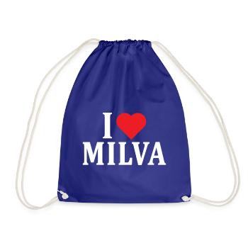T-Shirt Name I love Milva T-Shirt Geschenkidee - Turnbeutel - Königsblau - Vorne