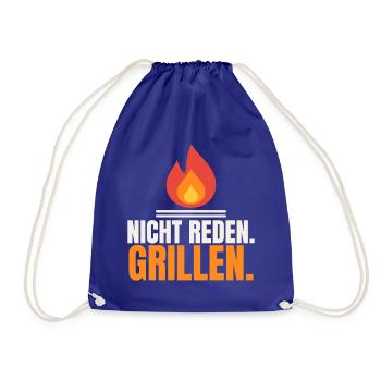 Nicht reden. Grillen. – Grillmeister Spruch - Turnbeutel - Königsblau - Vorne