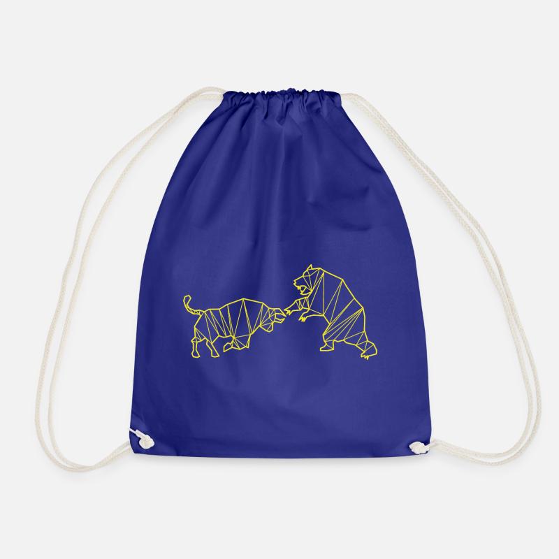 Bull vs Bear Stripe - Drawstring Bag - royal blue