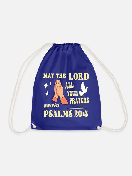 Psalm 20:5 May the Lord... - Drawstring Bag - royal blue