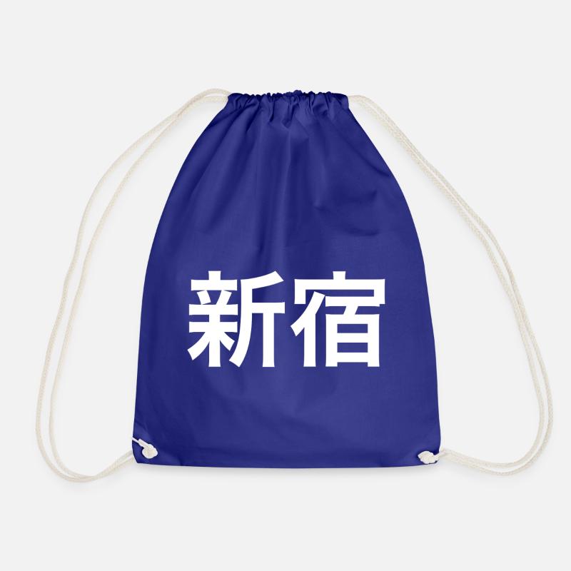 Shinjuku Tokyo kanji - Drawstring Bag - royal blue