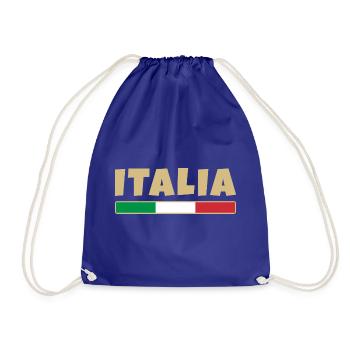 Italien, italienische Flagge - Turnbeutel - Königsblau - Vorne