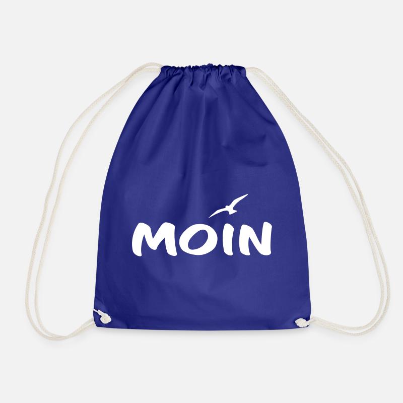 Moin mit Möwe weiß - Turnbeutel - Königsblau
