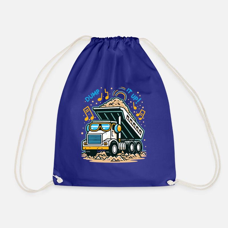 Dump Truck With Musical Rhythm - Drawstring Bag - royal blue