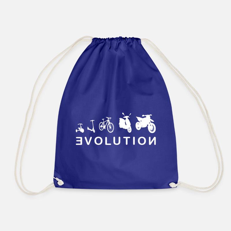 Evolution Biker 2-Motorcycle Cross Enduro - Drawstring Bag - royal blue